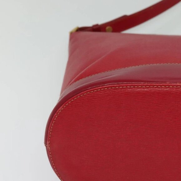 Burberrys Shoulder Bag Leather Red Gold - Picture 10 of 14
